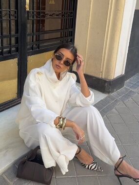 ZARA WOMAN SS26 OYSTER WHITE HIGH COLLAR JACKET 2495/613/251 SMALL S BLOGGER